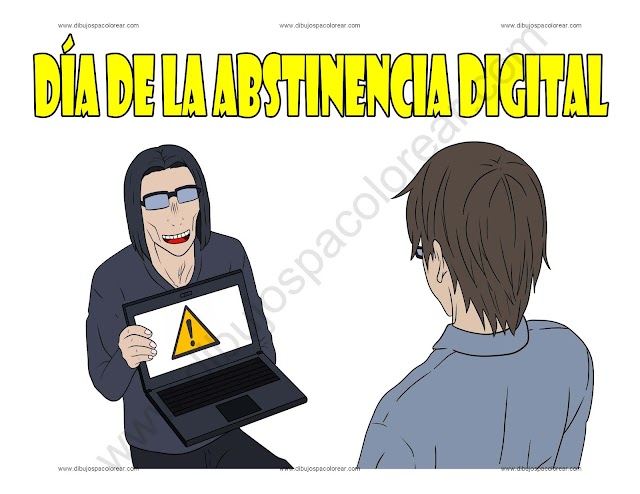 Día de la Abstinencia Digital dibujo a color y para colorear